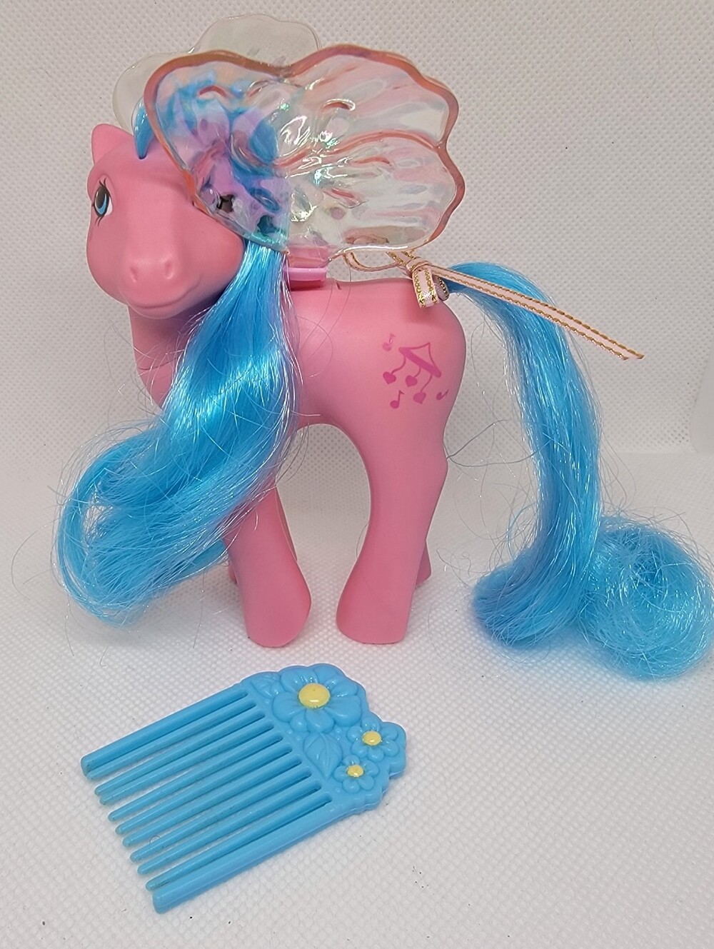 VINTAGE 1987 G1 My Little Pony Flutter Pony WINGSONG + Comb & Repro Ribbon/Wings